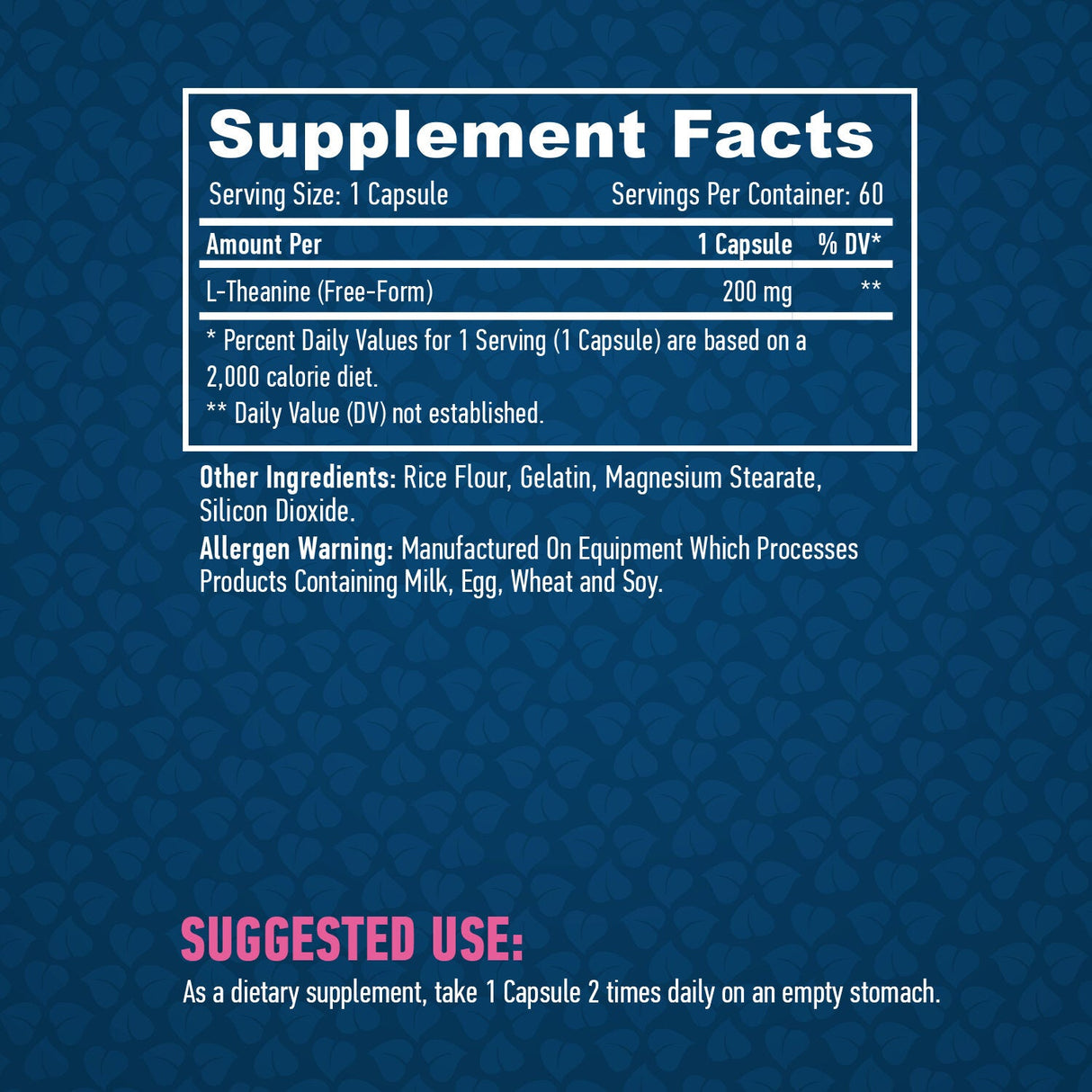 L-Theanine 200mg / 60 Caps - Nutra Best Europe