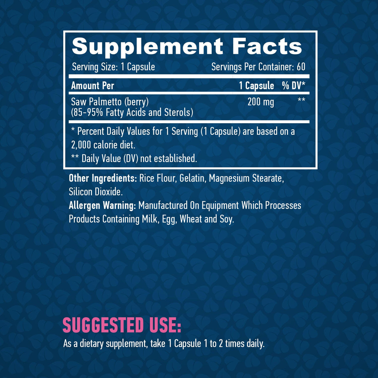 Saw Palmetto 200mg. / 60 Caps. - Nutra Best Europe