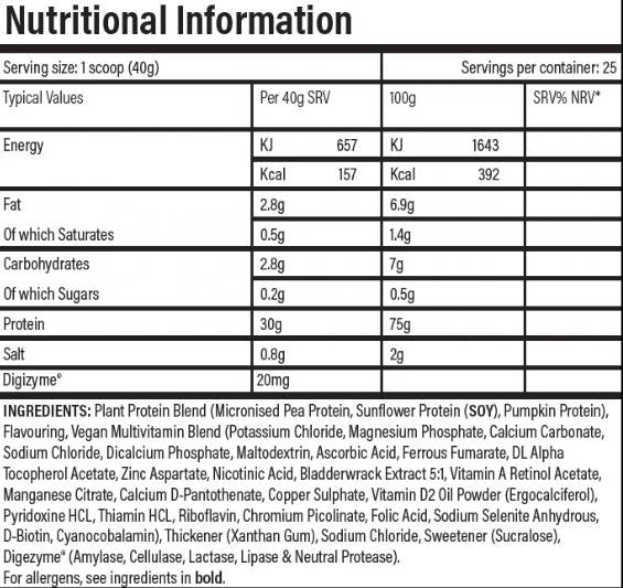 Vegan Protein | Plant Based Protein Formula - 2000 grams - Nutra Best Europe