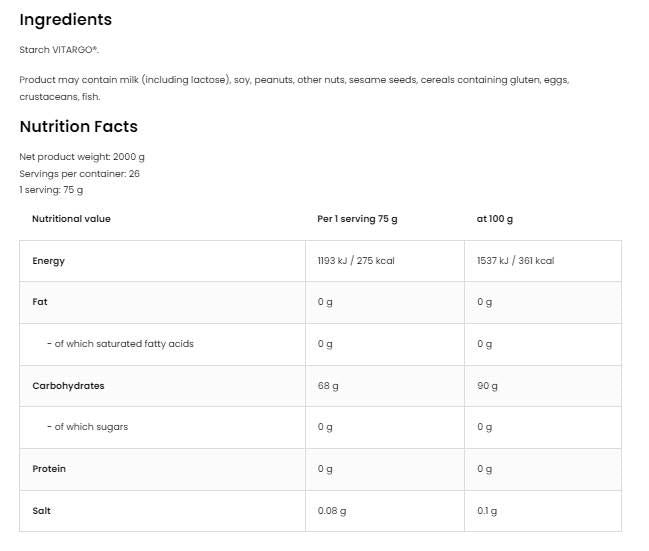 Vitargo | Fastest Body Fuel - 1000 грама - Nutra Best Europe