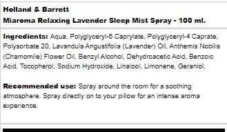 Miaroma Relaxing Lavender | Sleep Mist Spray - 100 ml - Nutra Best Europe