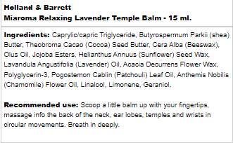Miaroma Relaxing Lavender | Temple Balm - 15 ml - Nutra Best Europe