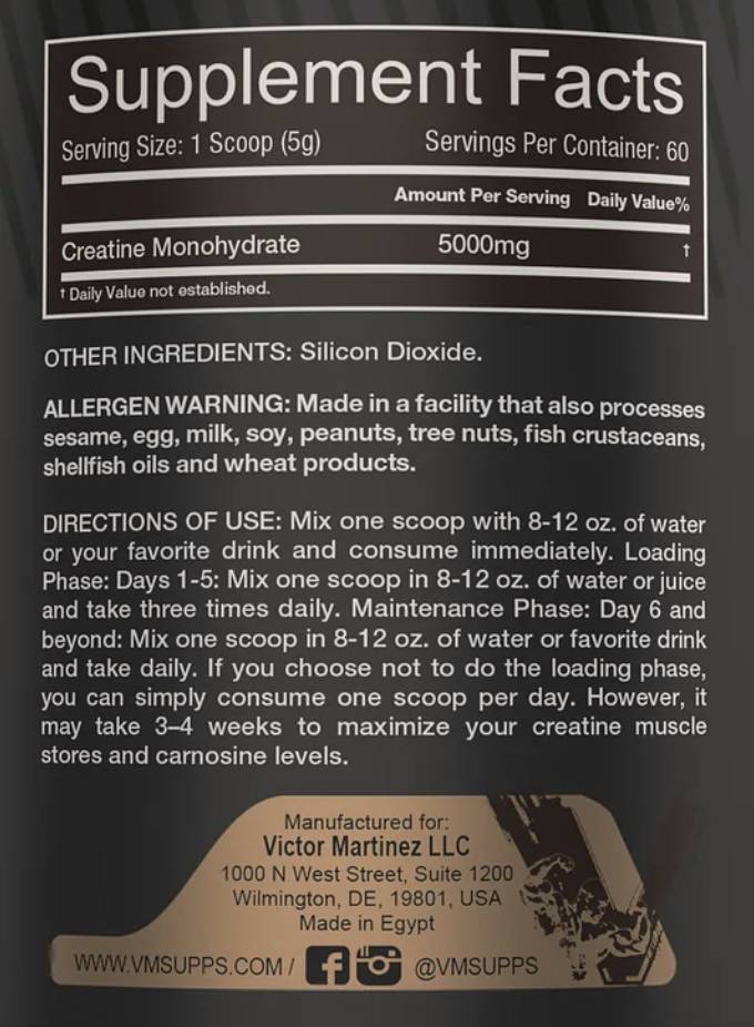 Creatine Monohydrate Powder 300 grams - Nutra Best Europe