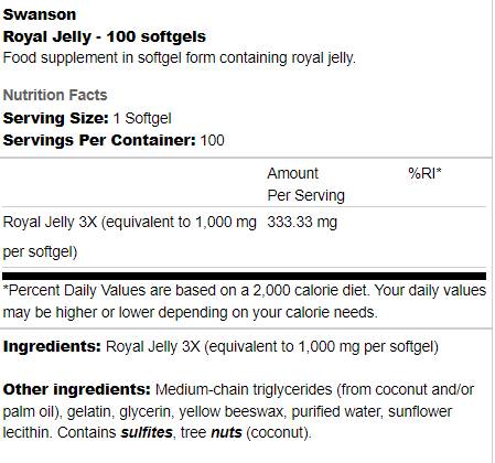 Royal Jelly 333 mg 100 Gel capsules - Nutra Best Europe