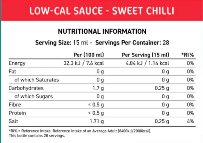Fit Cuisine Low-Cal Sauce | Sweet Chilli - 425 ml - Nutra Best Europe