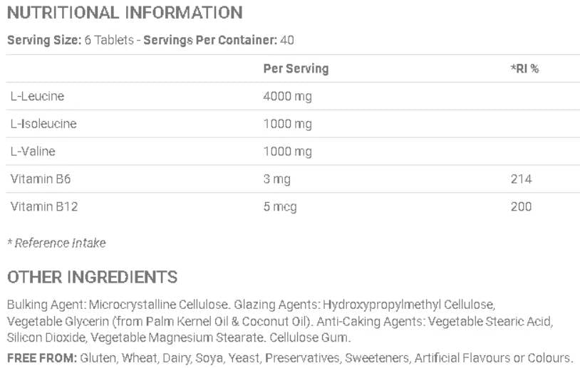 BCAA 6K - 240 Tablets - Nutra Best Europe