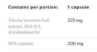 Tribulus Terrestris 90% | 200 mg Saponins - 180 capsules - Nutra Best Europe