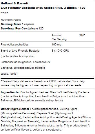 Live Friendly Bacteria | With Acidophilus Chewable 120 capsules - Nutra Best Europe