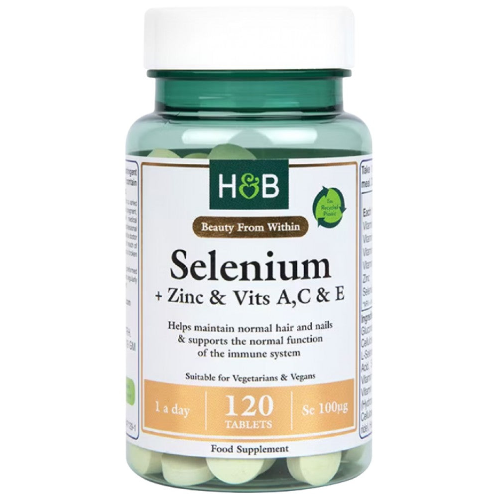 Selenium 100 mcg + Zinc & Vits A, C & E - 120 Tablets - Nutra Best Europe