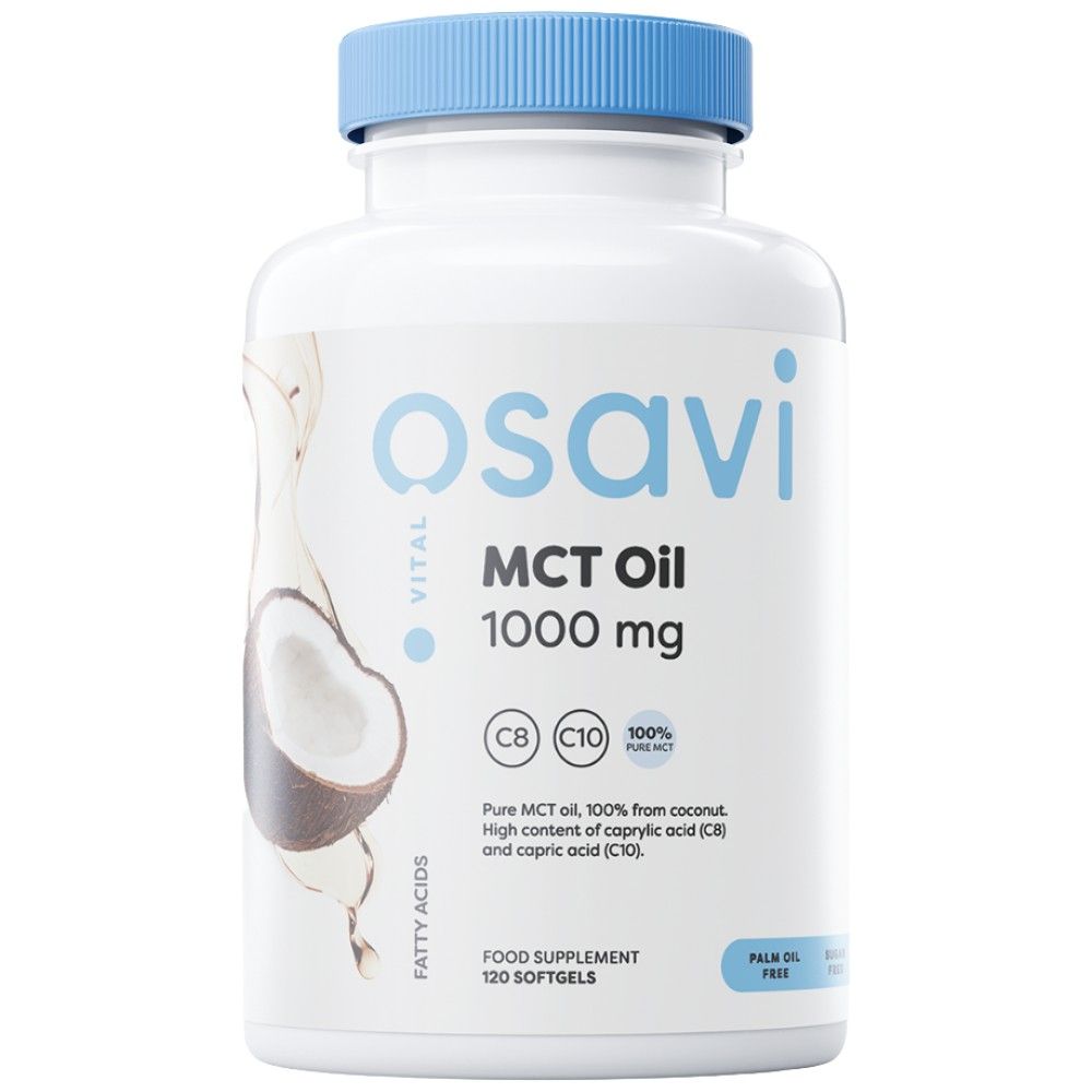 MCT Oil 1000 mg | C8 + C10 - 180 Softgels - Nutra Best Europe