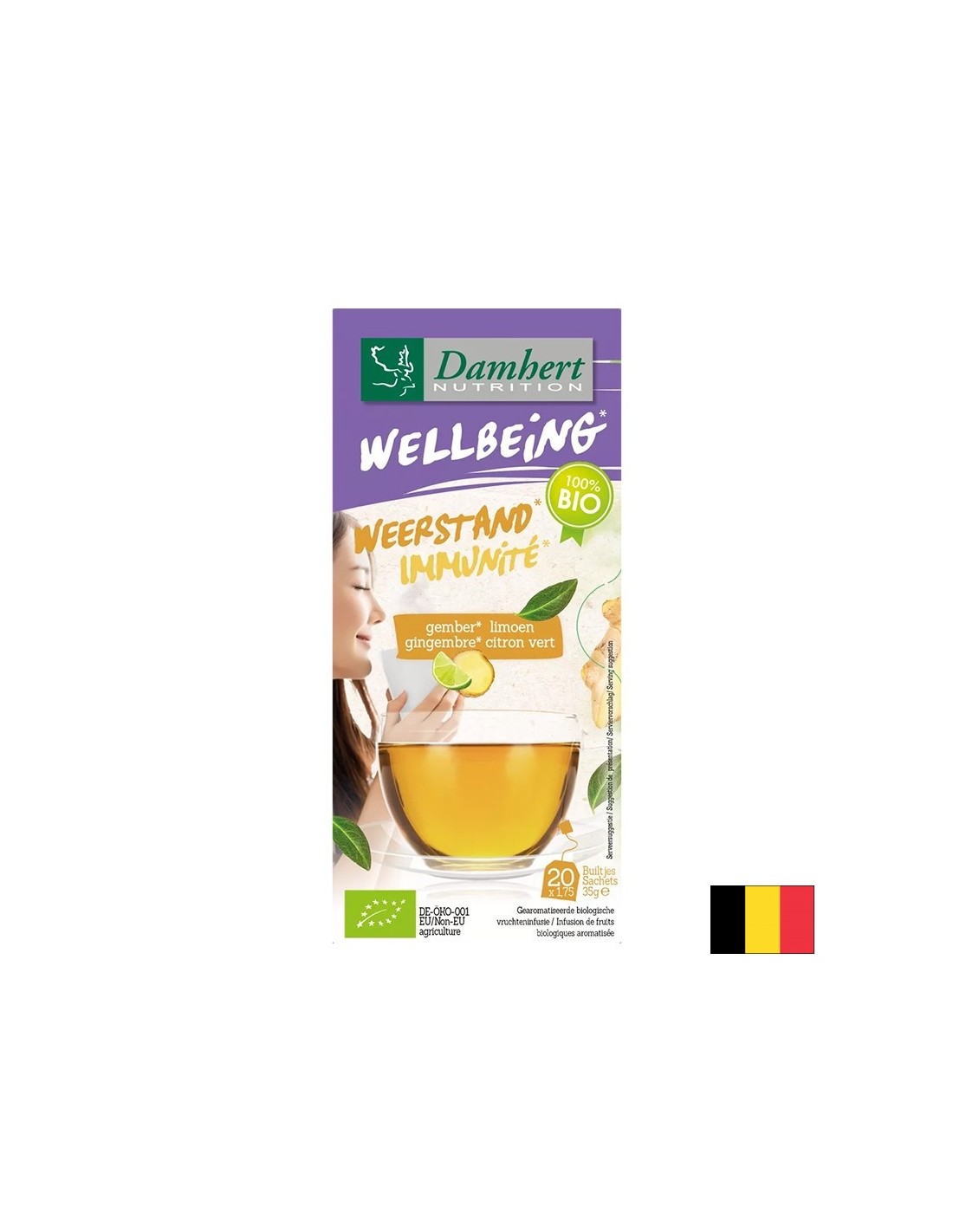 Immunity tea gyömbérrel és lime-mal BIO, 20 db filteres zacskó