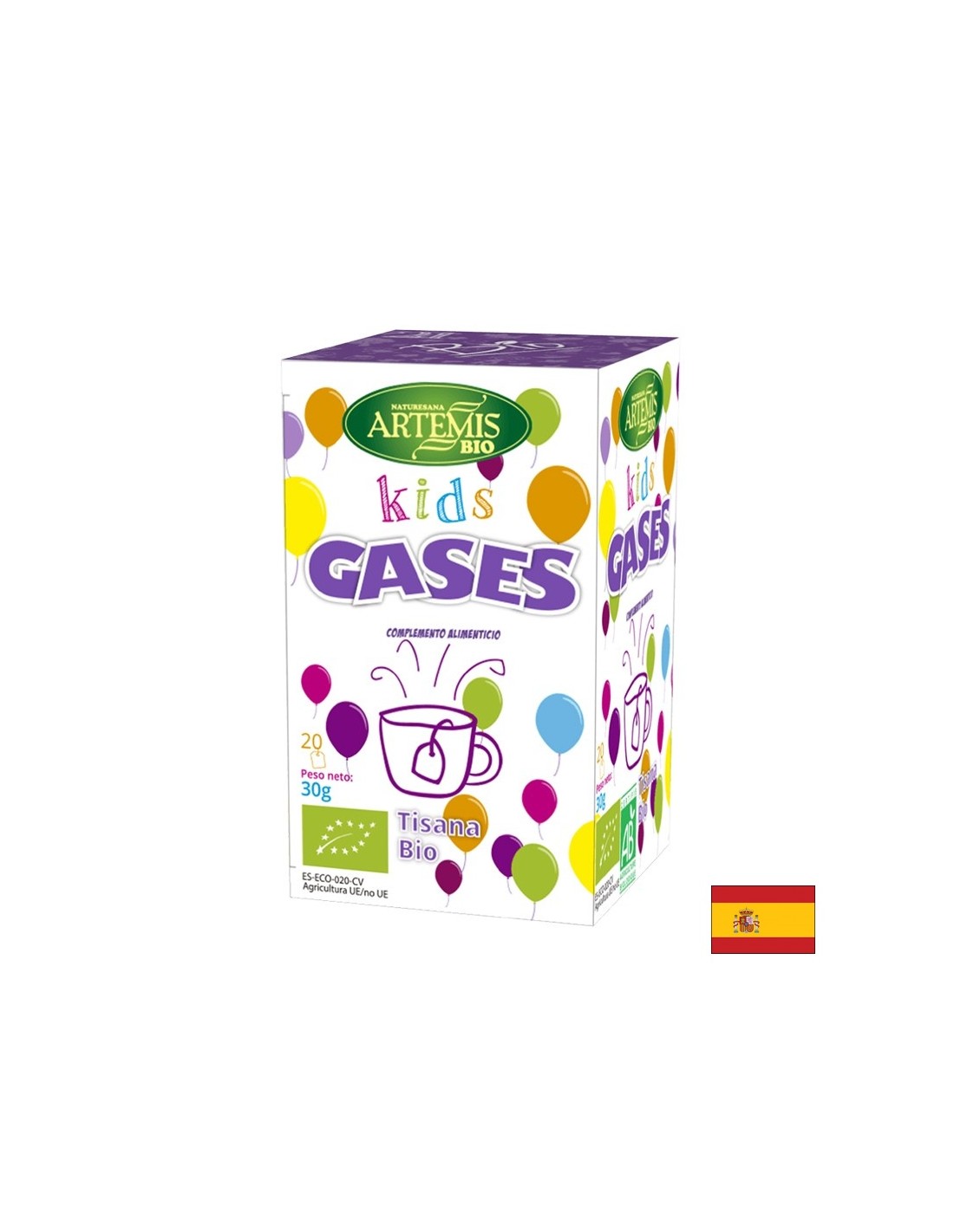Tea gáz- és emésztési problémákkal küzdő gyerekeknek Bio, 20 filteres zacskó Herbes del Moli