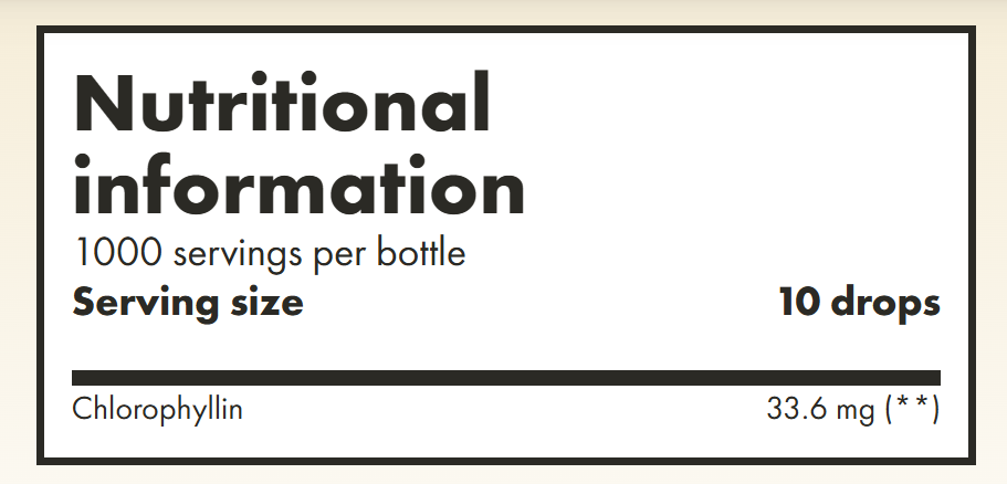 Chlorophyll Alpha Foods Germany - (50 ml/100 doses) - Nutra Best Europe