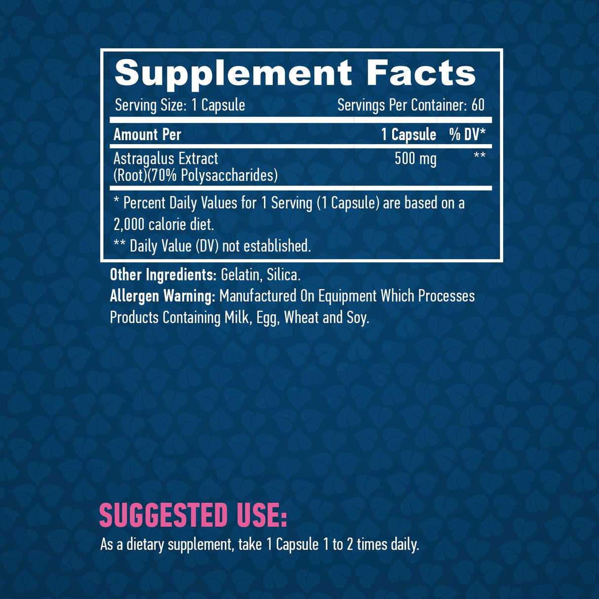 Astragalus 500mg. / 60 caps. - Nutra Best Europe