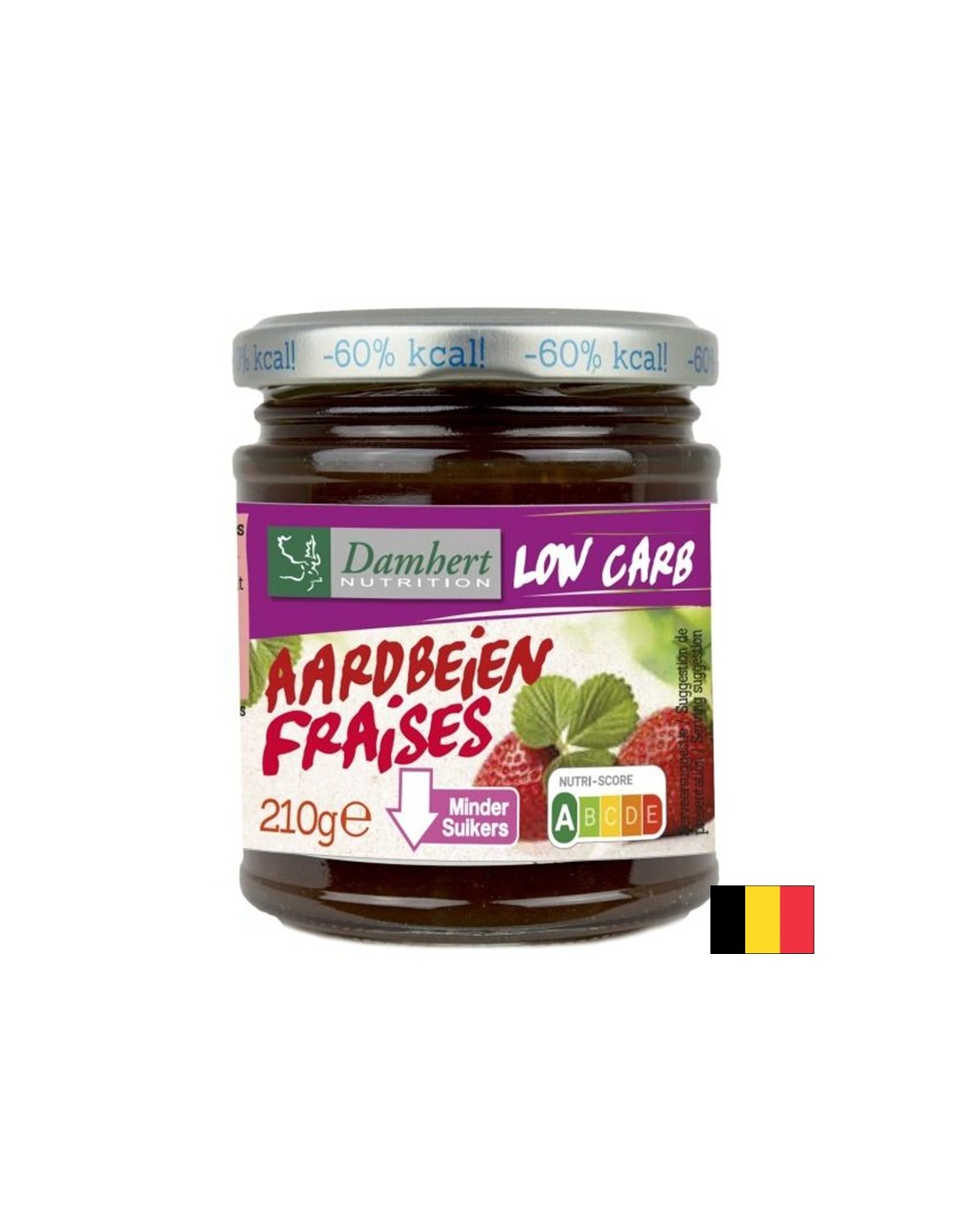 Alacsony cukor- és szénhidráttartalmú eper lekvár, 210 g