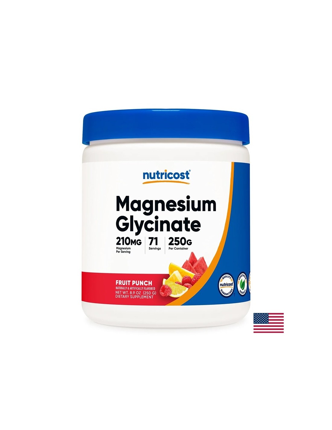 Szív- és izomápolás - Magnézium (biszglicinát), 210 mg x 250 g por, gyümölcs puncs ízzel