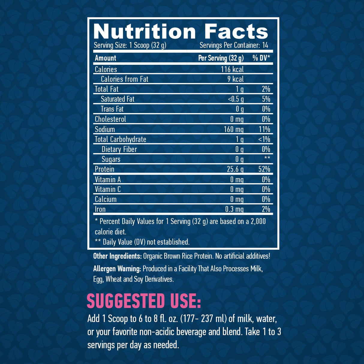 100% All Natural Rice Protein / Unflavored - 0.454 kg - Nutra Best Europe