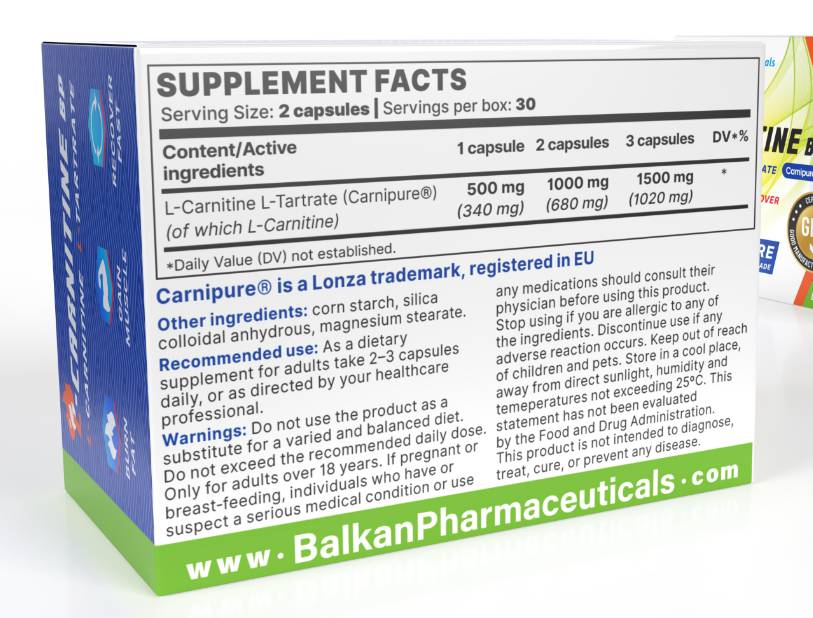 L-Carnitine BP | Carnipure® - 60 capsules - Nutra Best Europe