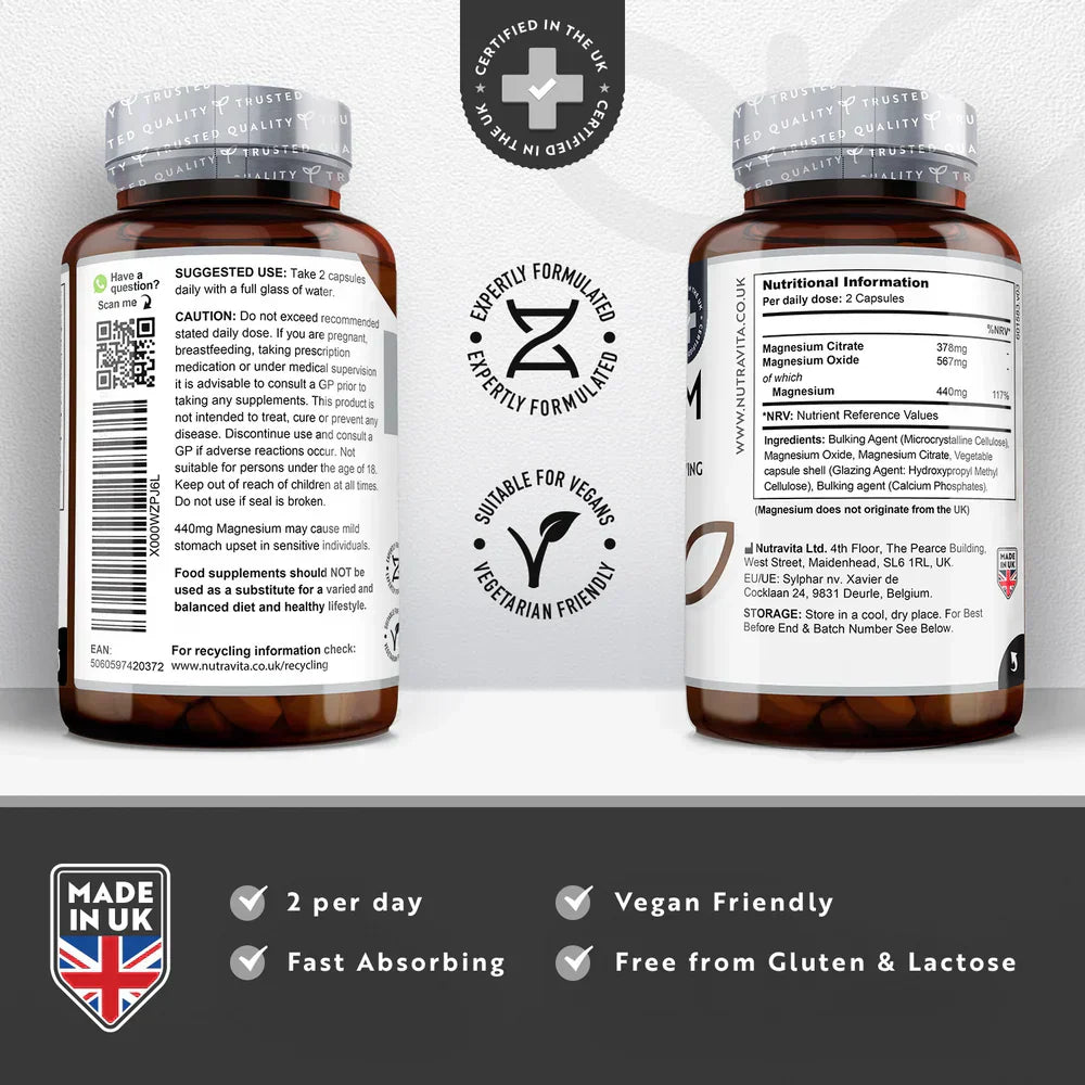 Magnézium 220 mg (kétkomponensű) - 180 kapszula