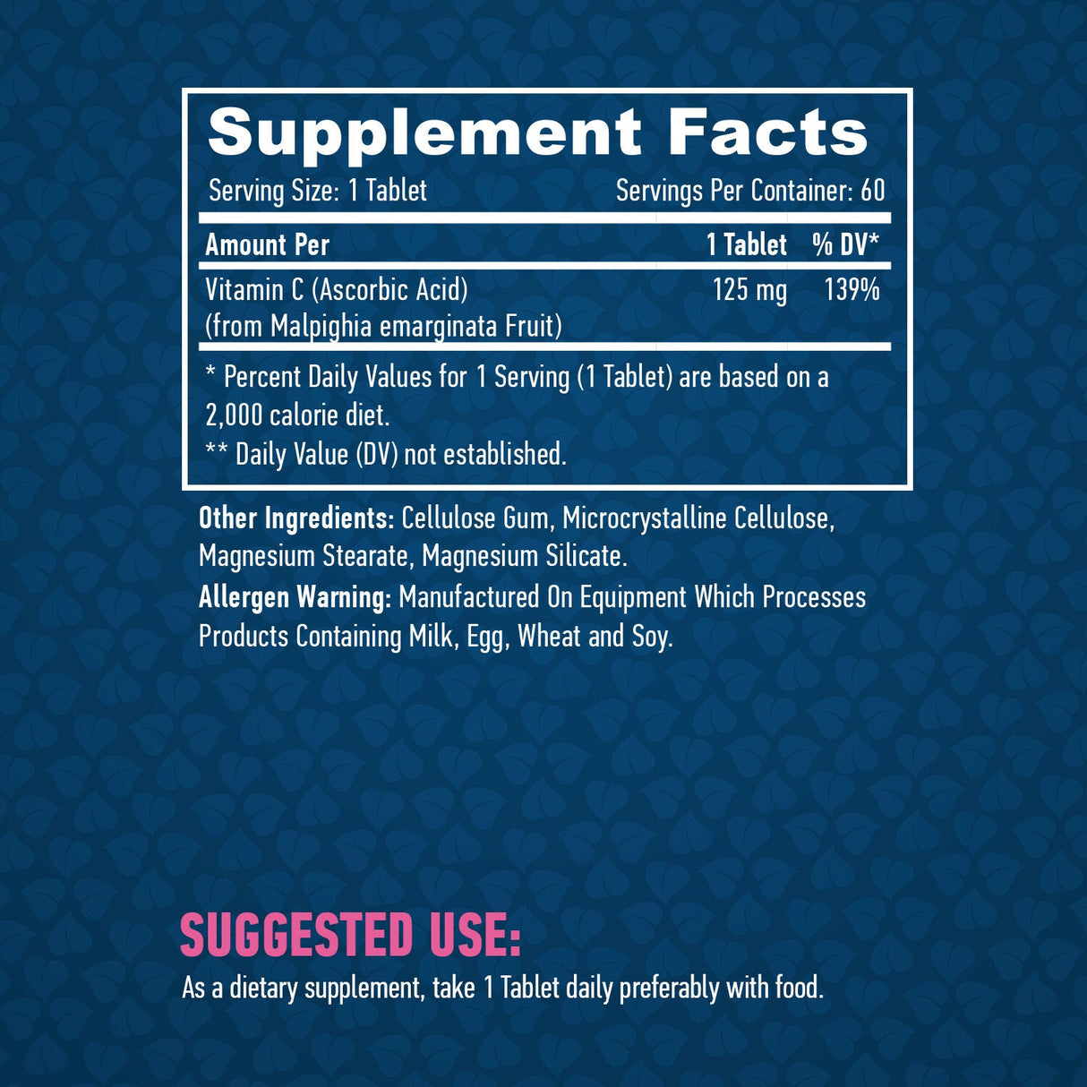 Natural Vitamin C from Organic Acerola fruit 60 Tabs. - Nutra Best Europe