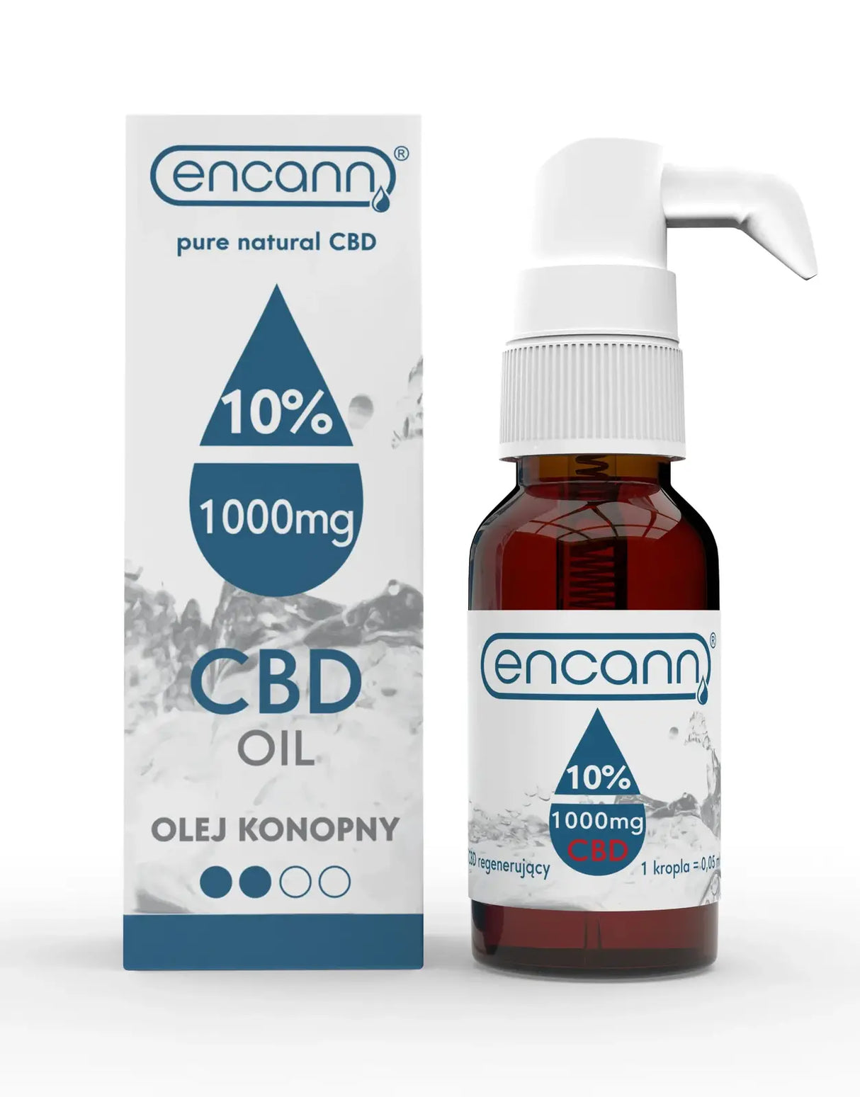 Регенериращо масло CBD 10% - 1000 мг в 10 мл опаковка Encann Blue - Nutra Best Europe