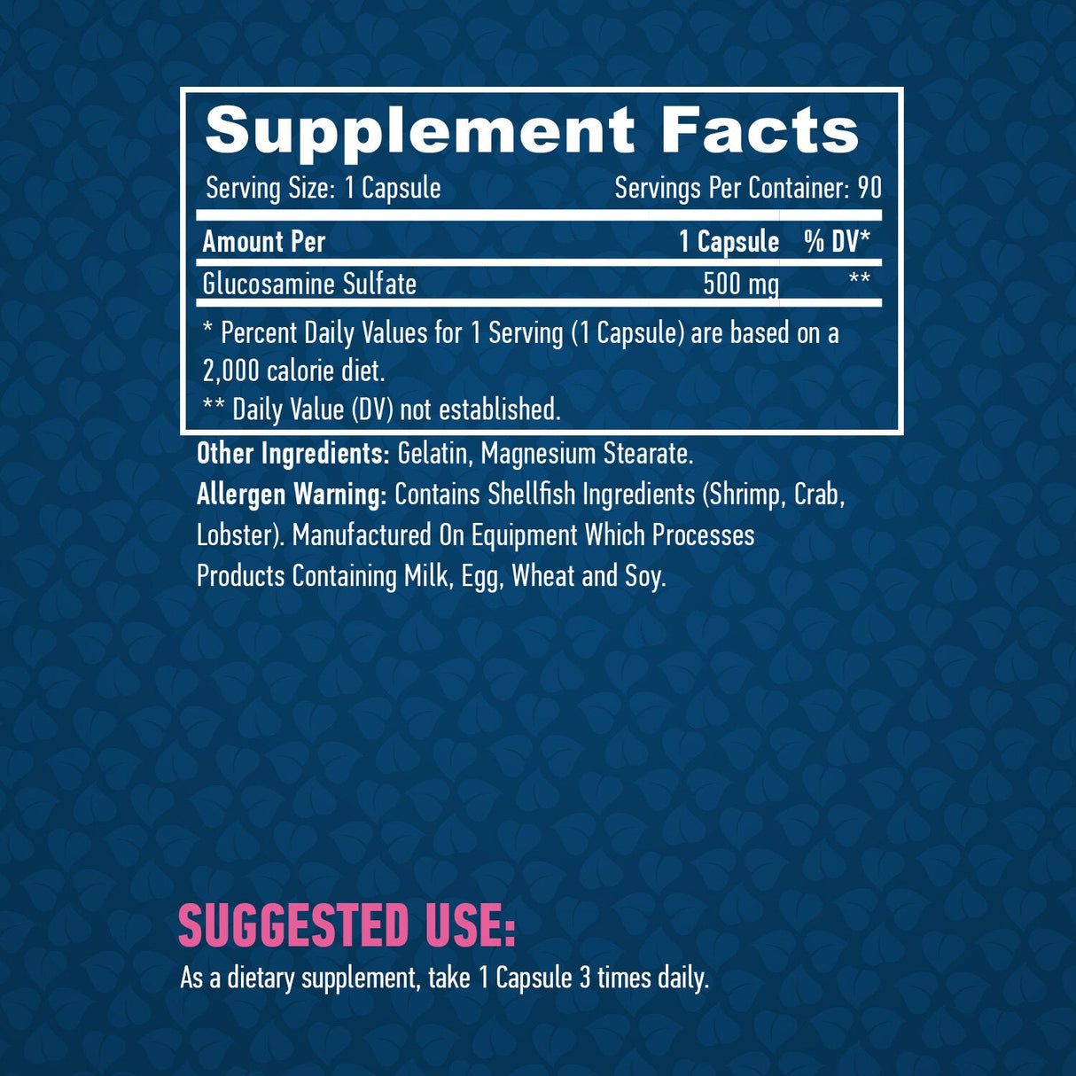 Glucosamine Sulfate 500mg. / 90 Caps. - Nutra Best Europe