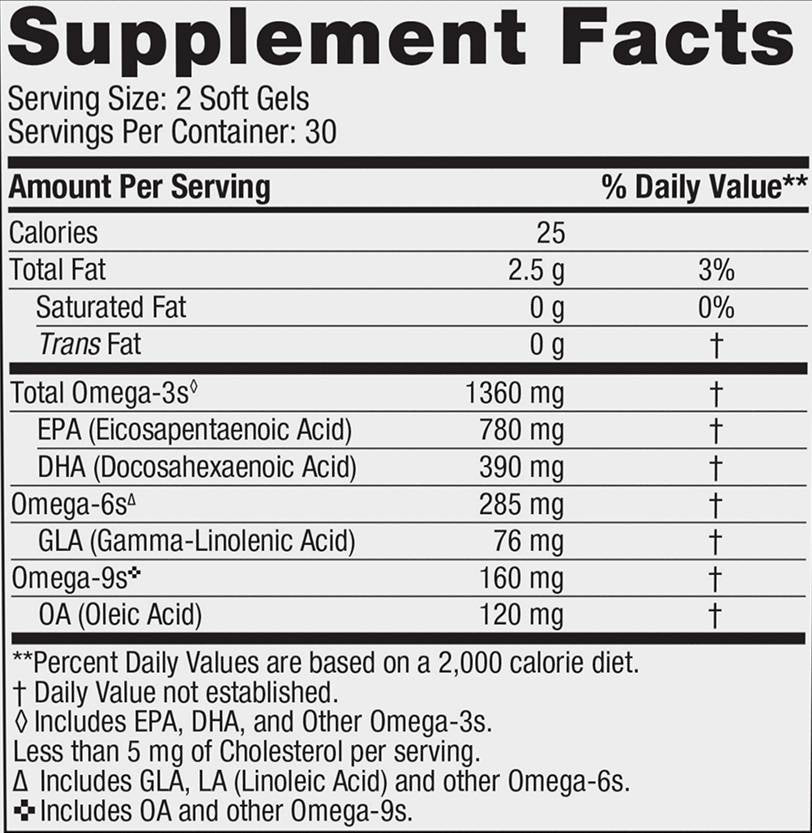 Complete Omega Xtra 1360 mg - 60 Softgels - Nutra Best Europe
