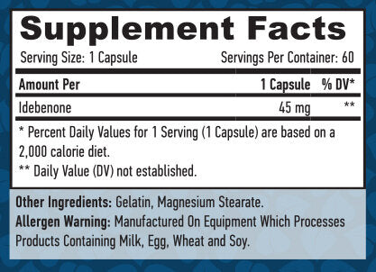 Idebenone 45mg. / 60 Caps. - Nutra Best Europe