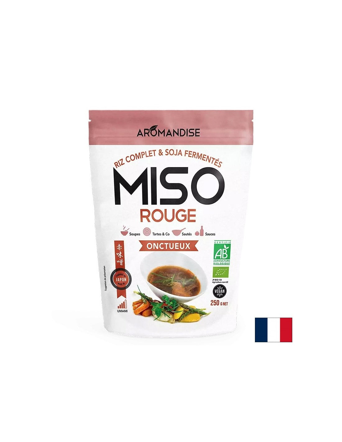 Krémes vörös Miso erős umami ízzel - Levesek, ételek, húslevesek, szószok készítéséhez, 250 g