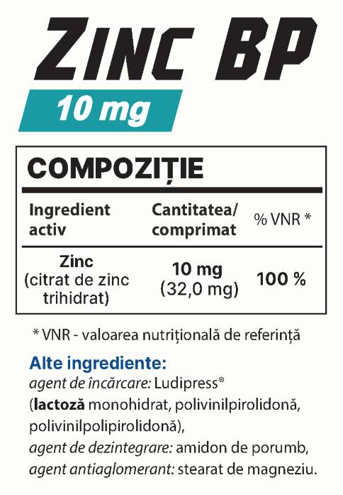 Zinc BP 10 mg - 40 Tablets - Nutra Best Europe