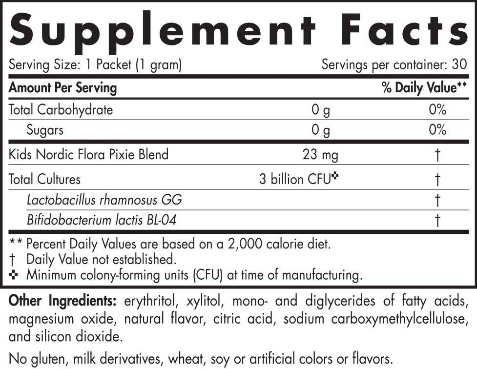 Nordic Flora Kids Probiotic Pixies | 3 Billion Active Cells - 30 Packs - Nutra Best Europe