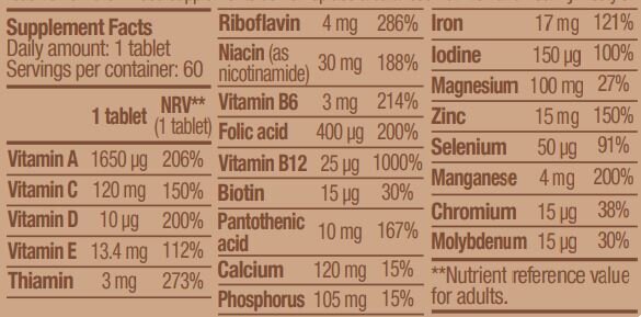 Vegan Multivitamin 60 Tabs - Nutra Best Europe