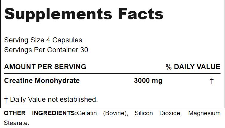 Creatine 3000 Caps - 120 capsules - Nutra Best Europe