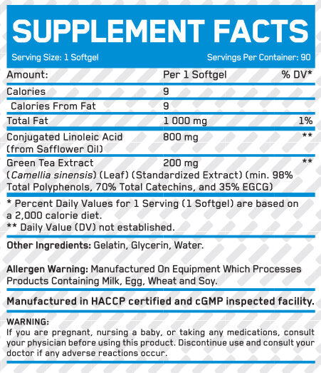 CLA + Green Tea / 90 Softgels - Nutra Best Europe