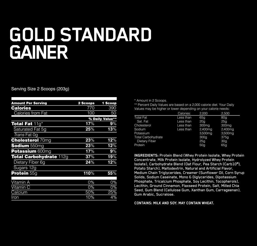 Gold Standard Gainer - 1,620 kg - Nutra Best Europe