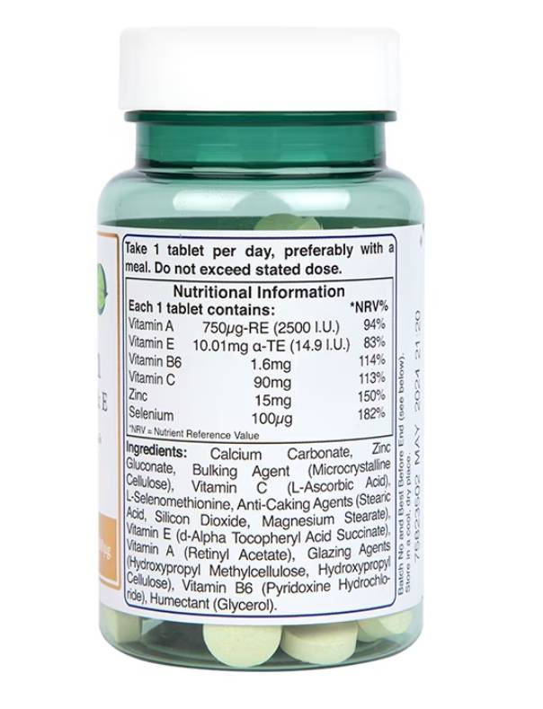 Selenium 100 mcg + Zinc & Vits A, C & E - 120 Tablets - Nutra Best Europe