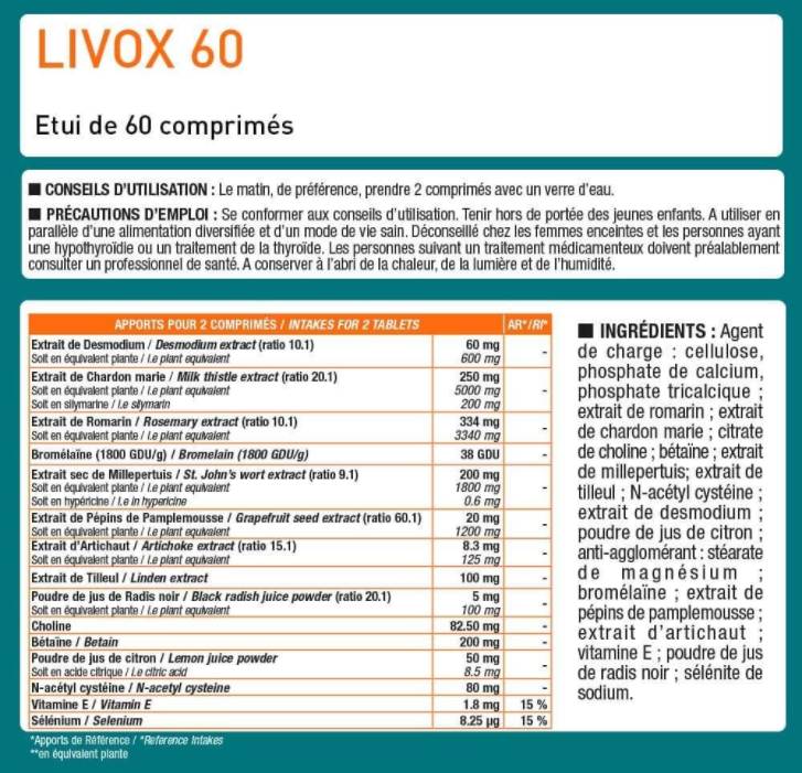 LIV.OX® 60 | Liver Detox and Protection Formula 60 Tablets - Nutra Best Europe