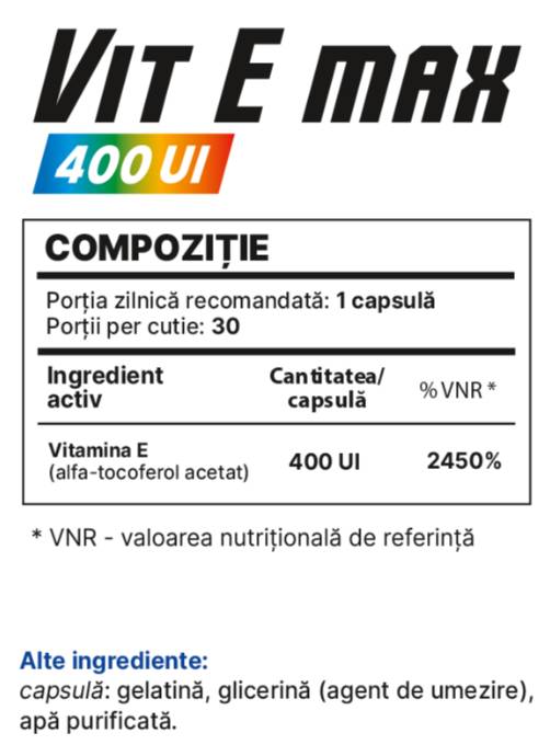 Vit E Max 400 IU - 30 capsules - Nutra Best Europe