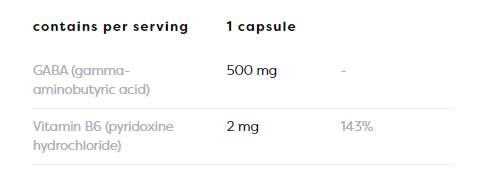 GABA 500 mg + Vitamin B6 - 120 capsules - Nutra Best Europe