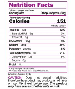 Nut Butter 100% Pumpkin Seeds 300 grams - Nutra Best Europe