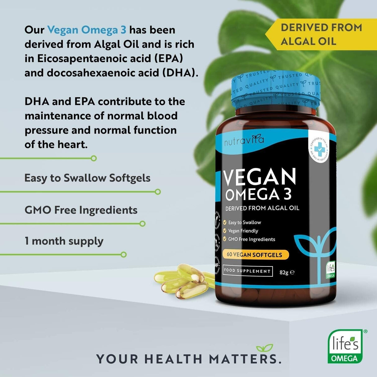 Vegán Omega 3 - 2000 mg /60 vegán gél kapszula/