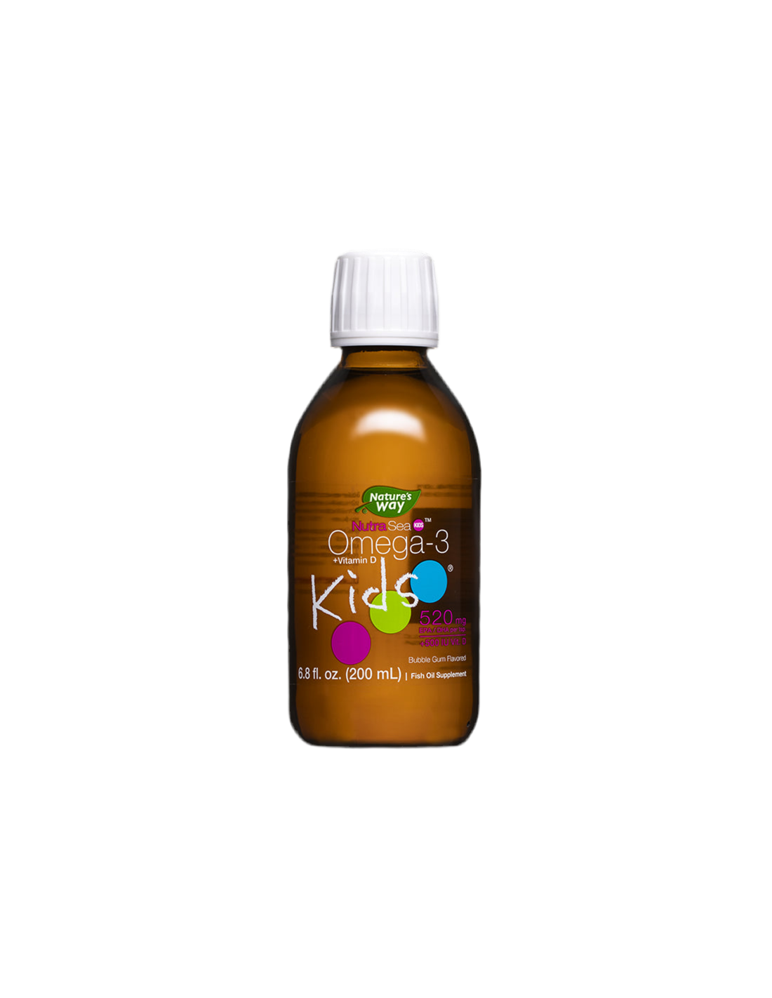 Omega-3 + D3-vitamin gyerekeknek - NutraSea Kids - Jól emészthető folyékony formula, 200 ml, gumi ízzel