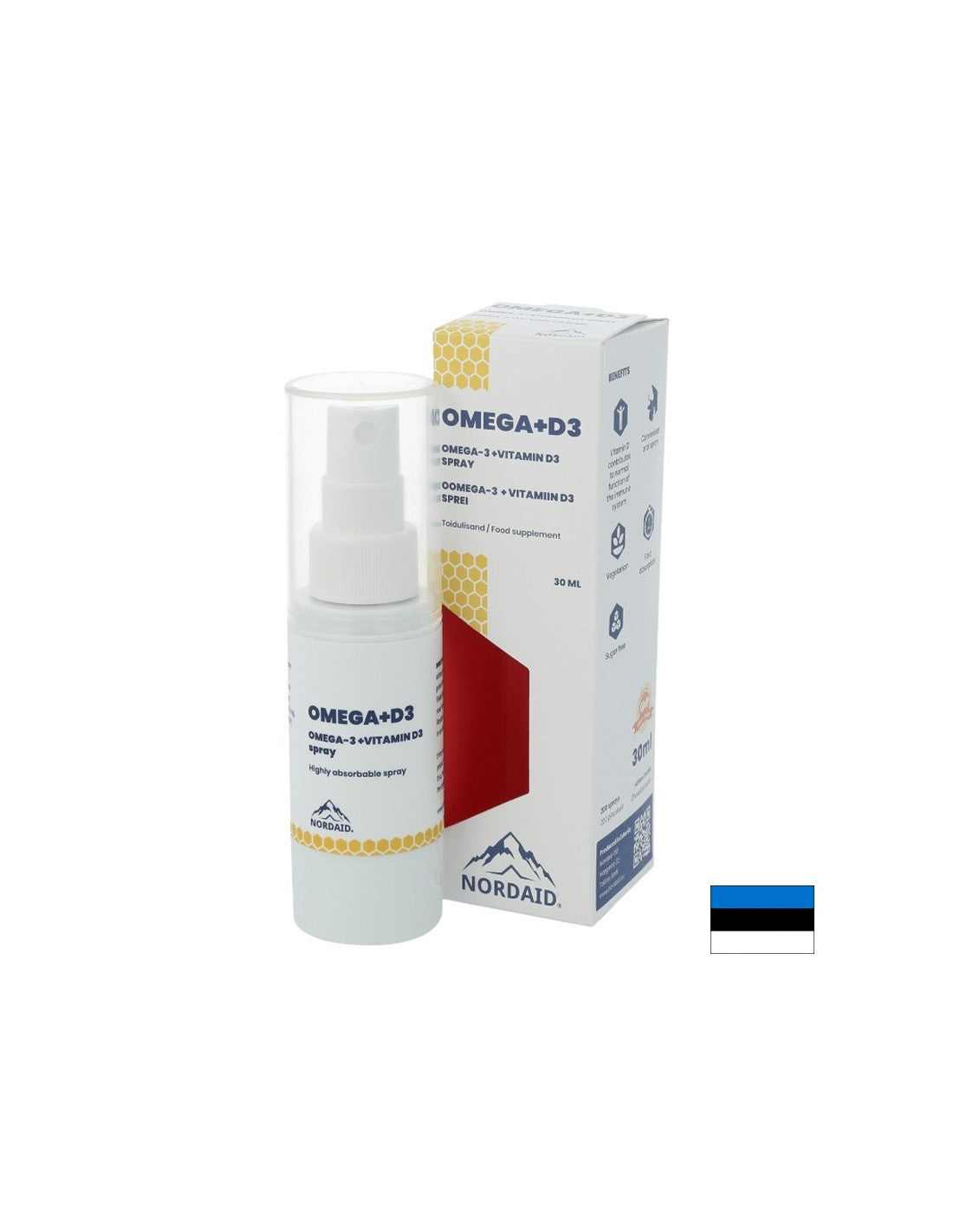 Omega-3 EPA & DHA + D3-vitamin 1000 NE - Erős immunitás és egészséges csontok és fogak - Szájspray, 30 ml, 200 fújás