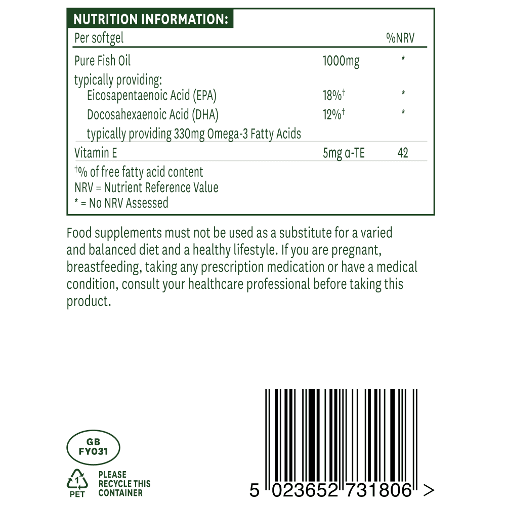 Omega 3 halolaj (Omega 3 halolaj) 1000mg 180 lágy kapszula NaturesAid