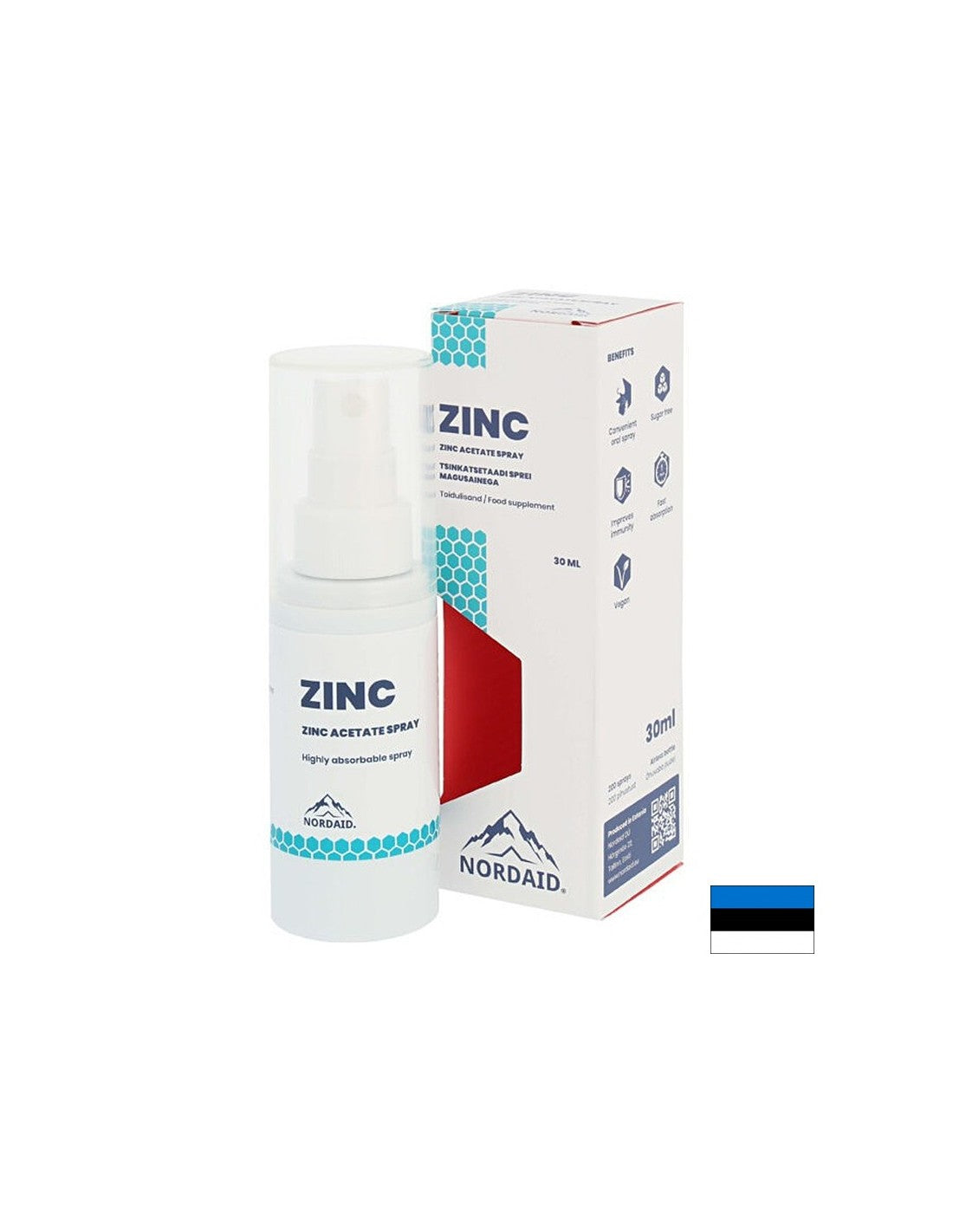 Immunitás - Cink (acetát), menta ízű spray 30 ml/ 200 fújás <tc>Nordaid</tc>