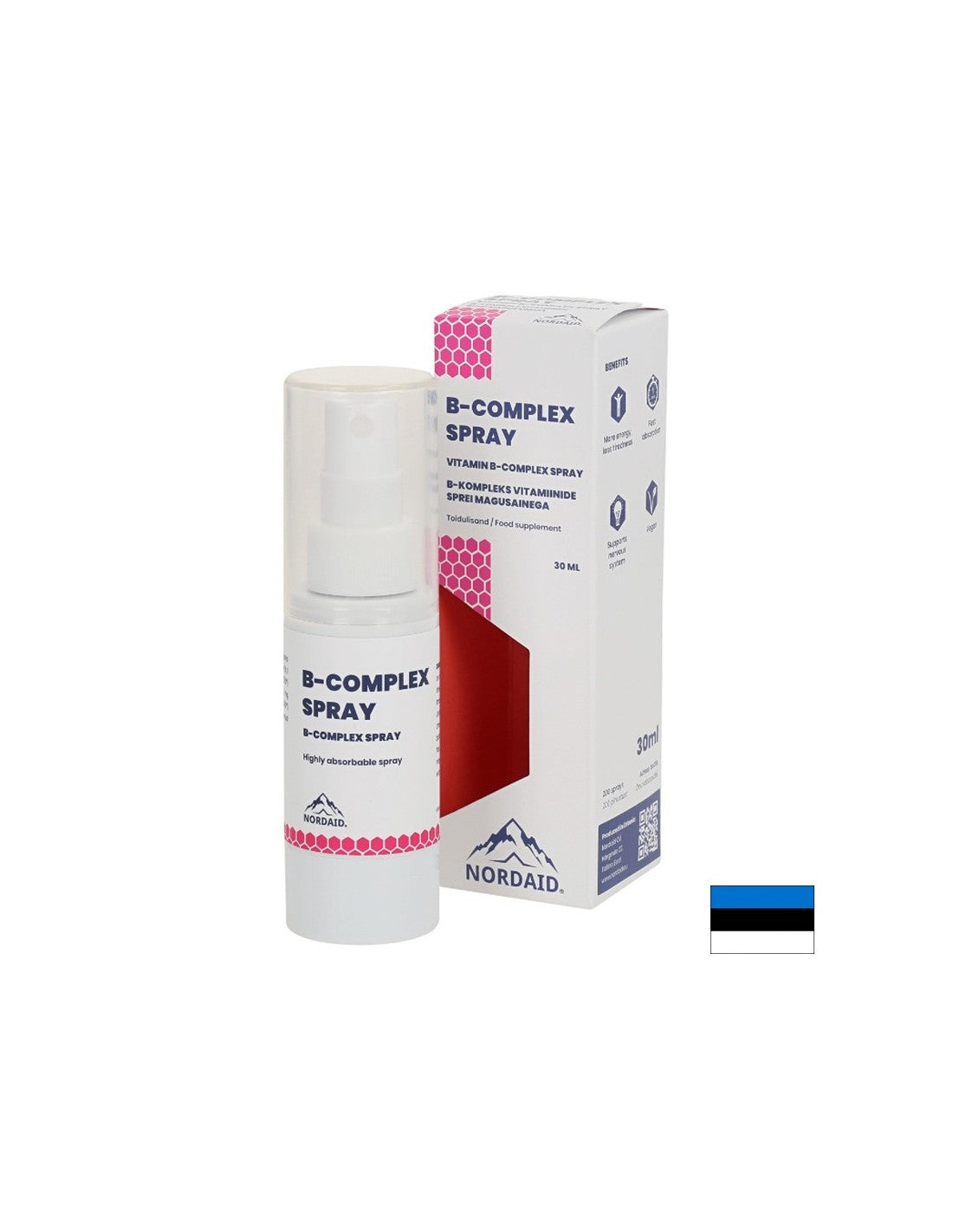 Idegrendszer - B-vitamin komplex szájspray menta ízzel, 30 ml/200 fújás <tc>Nordaid</tc>
