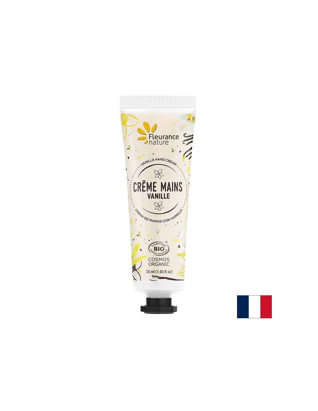Kézkrém Damacena rózsa virágvízzel, shea vajjal, aloe verával, vanília illattal, 30 ml Fleurance Nature