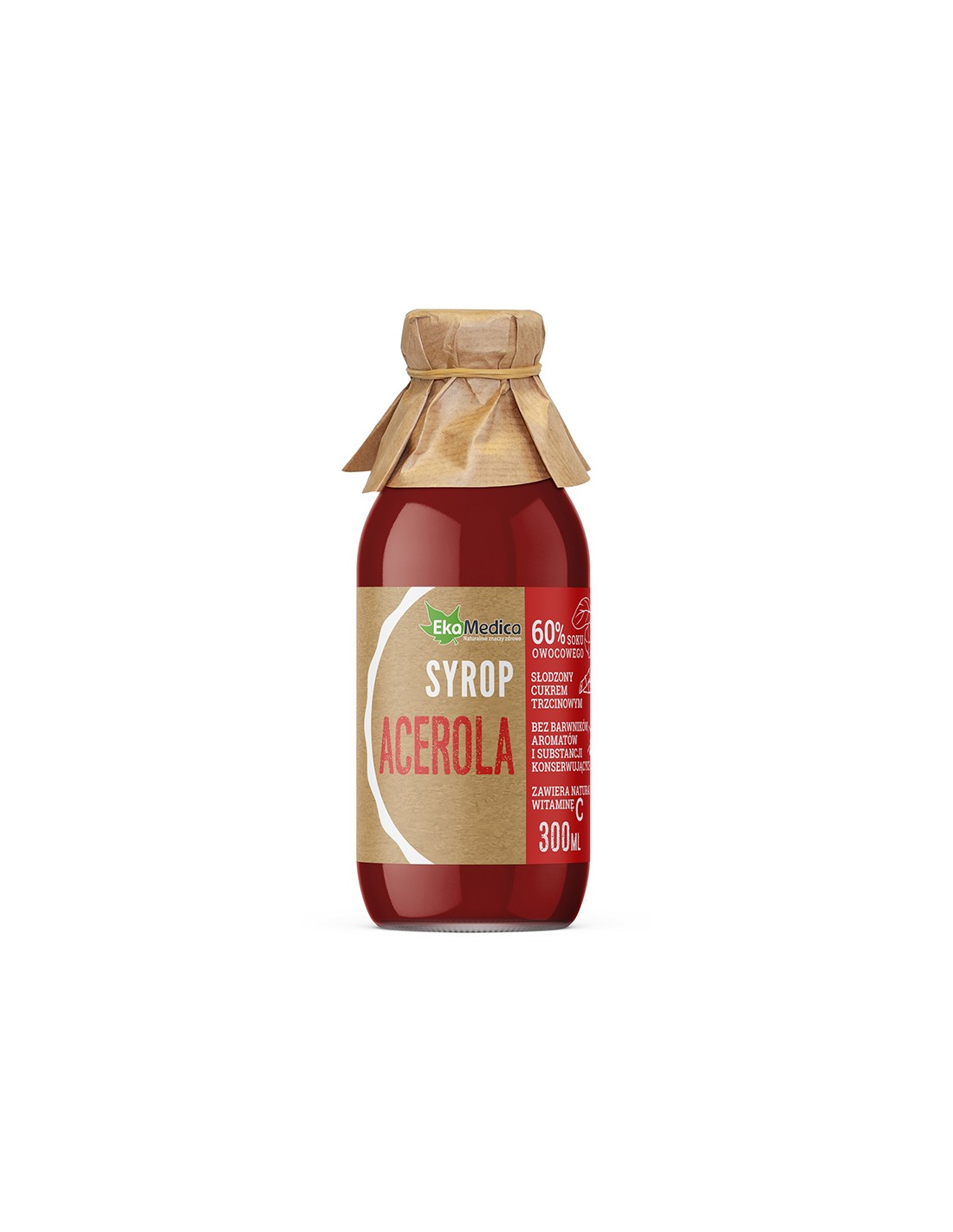 Acerola szirup + természetes C-vitamin, 300 ml, 7 vagy 15 adag