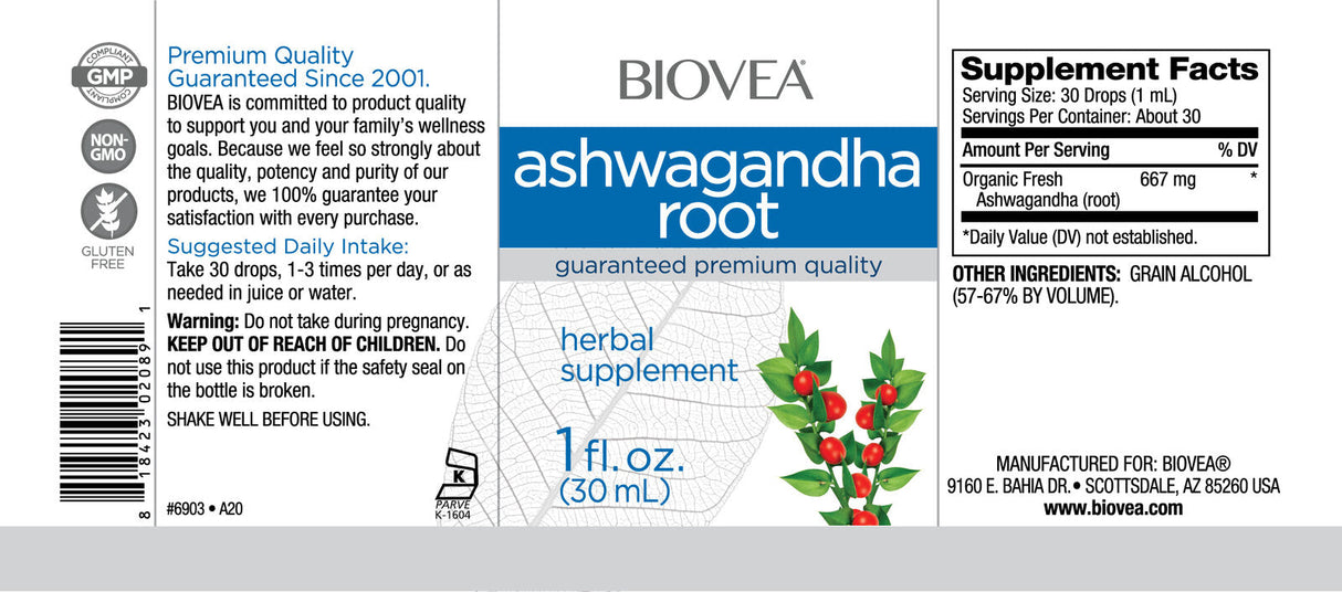 Ashwagandha Root Liquid Drops / 30 ml - Nutra Best Europe
