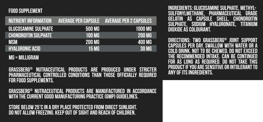 GRASSBERG Joint Support 60 Caps - Nutra Best Europe